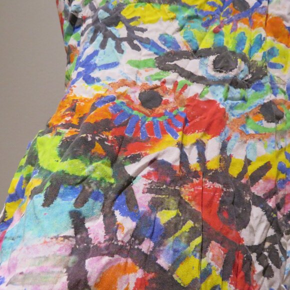 ANTHROPOLOGIE SPOGART Rainbow Eye Pajama Top Abstract Multicolor Lounge - Size M - Picture 10 of 11